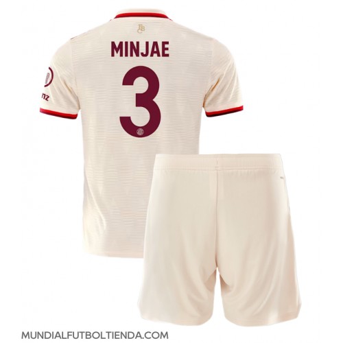 Camiseta Bayern Munich Kim Min-jae #3 Tercera Equipación Replica 2024-25 para niños mangas cortas (+ Pantalones cortos)